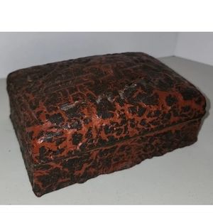 Antique 19th Century Real Carved Chinese Cinnabar Box Estate Piece